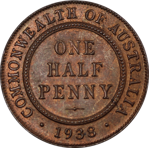 1938 Halfpenny UNC