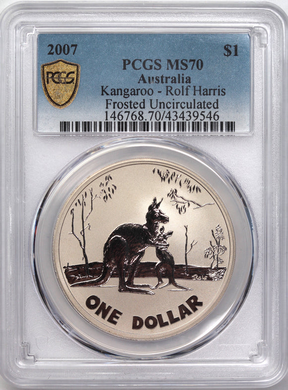 2007 Frosted UNC CuNi Kangaroo Coin MS70