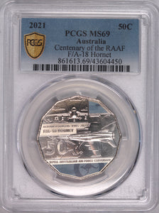 2021 Centenary of the RAAF 50c Coin MS69