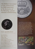 GB 2010 Restoration of the Monarchy 5 Pound BU Coin