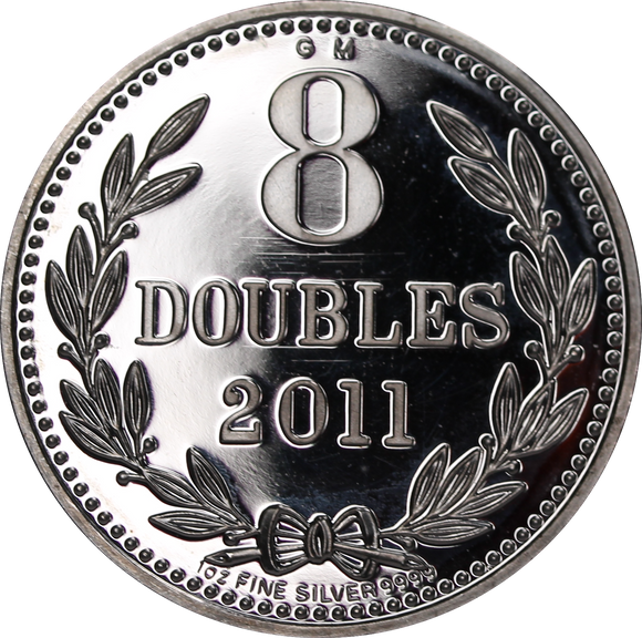 2011 Guernsey 8 Doubles 1oz Silver Coin
