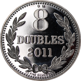 2011 Guernsey 8 Doubles 1oz Silver Coin