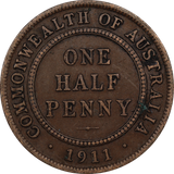 1911 Halfpenny Fine
