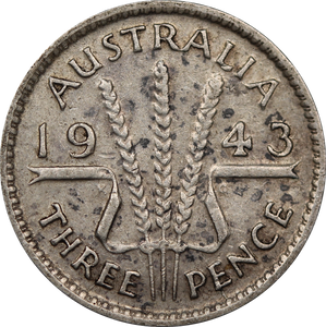 1943 Threepence Circulated