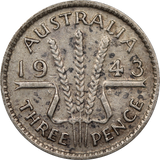 1943 Threepence Circulated