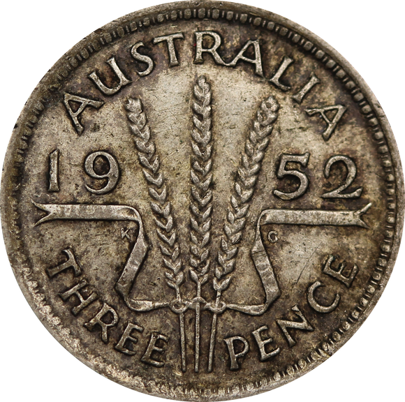 1952 Threepence Circulated