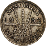 1952 Threepence Circulated