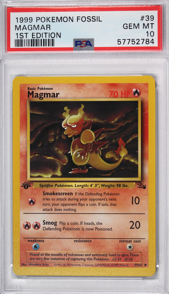 Magmar 1999 Fossil Set First Edition PSA 10