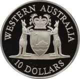 1990 Western Australia Swan $10 Silver Proof Coin