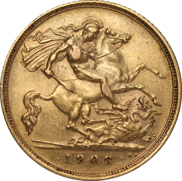 1908 Sydney Mint Half Sovereign aVF