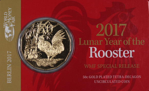 2017 Lunar Year of the Rooster WMF Gilded 50c Coin