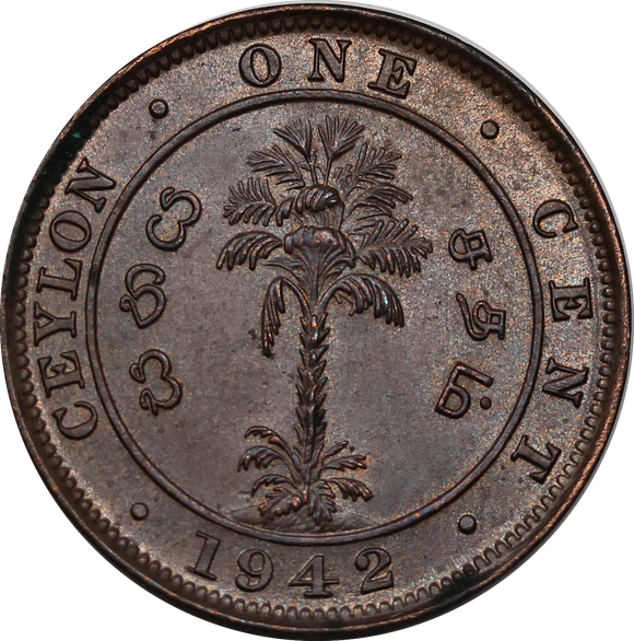Ceylon 1942 One Cent aUNC