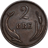Denmark 1899 2 Ore UNC
