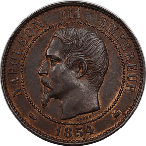 France 1854 10 Centimes aUNC