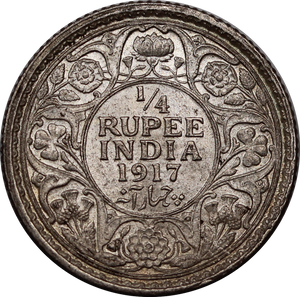 India-British 1917 1/4 Rupee aUNC