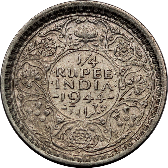 India-British 1944 1/4 Rupee aEF