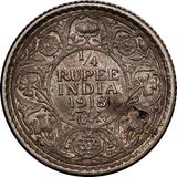 India-British 1918 1/4 Rupee gVF