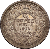 India-British 1919 1/4 Rupee gVF