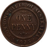 1925 Penny aFine w/ Verdigris