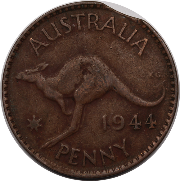 1944 Penny Clipped Planchet Fine