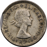 1961 Sixpence Clipped Planchet Fine
