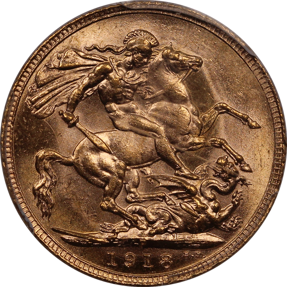 1918 Perth Sovereign PCGS MS63+