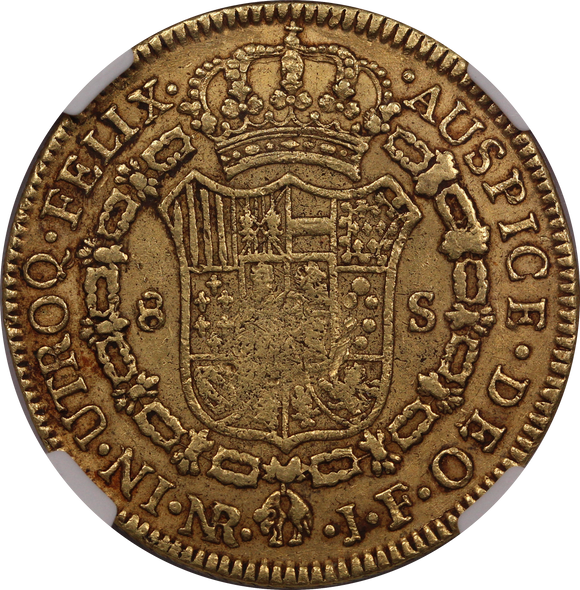 1819 Colombia NR-JF Ferdinand VII Gold 8 Escudos NGC XF40