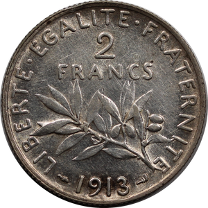 France 1913 2 Francs UNC