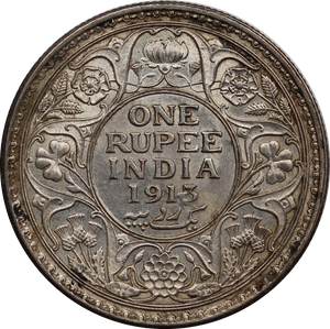 India-British 1913 Rupee aUNC