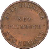 NZ John Gilmour Penny Token New Plymouth VF