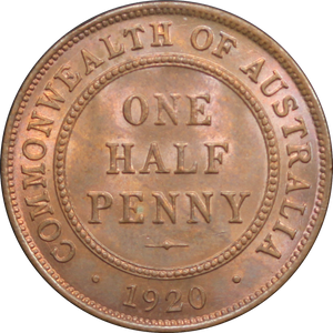1920 Halfpenny UNC