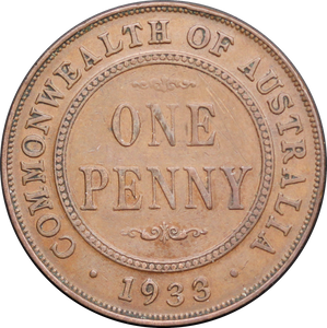 1933/32 Overdate Penny aEF