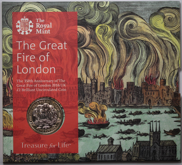 2016 The Great Fire of London 2 Pounds BU