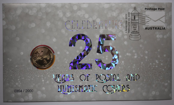 2019 $1 25 Years of Postal and Numismatic Covers Envelope Privy Mark PNC