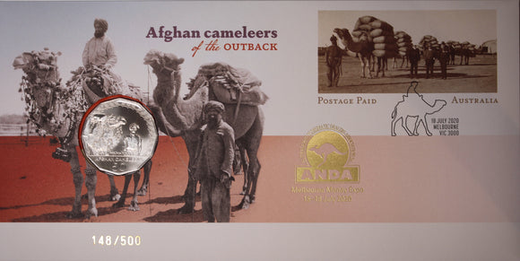2020 50c Melbourne ANDA Afghan Cameleers PNC