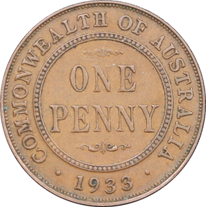1933/32 Overdate Penny VF