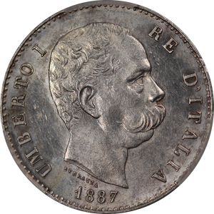 Italy 1887 M Umberto I 1 Lira MS62