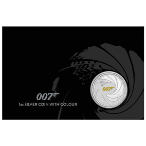 James Bond 007 1oz Silver Coin with Colour in Card