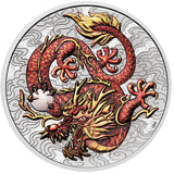 2021 Myths and Legends 1oz Dragon Silver Coloured Coin in Card