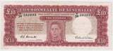 Ten Pounds 1952 Coombs/Wilson Last Prefix VF