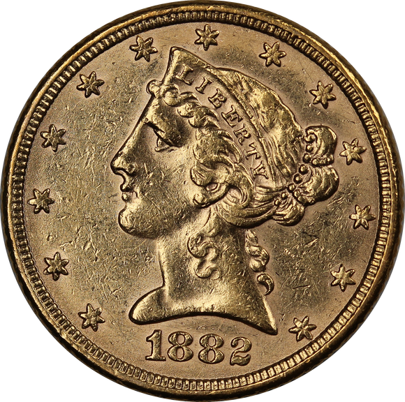USA 1882 $5 Gold EF