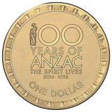 2017 $1 100 Years of ANZAC Uncirculated Individual Coin