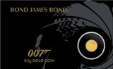2020 007 James Bond 0.5g Gold Coin in Card