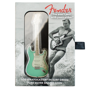 2022 Fender 1oz Silver Coin - Stratocaster in Surf Green