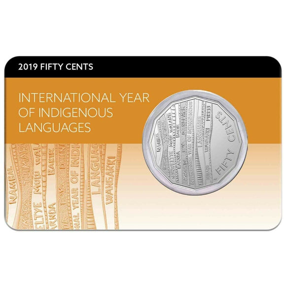 2019 International Year of Indigenous Languages 50c Coin in Card