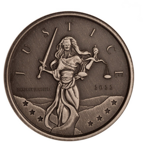 2022 Lady Justice 1oz Silver Antiqued Coin