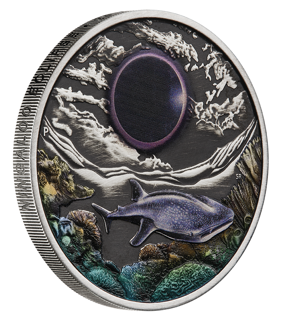 2023 Ningaloo Eclipse 2oz Silver Antiqued Coin