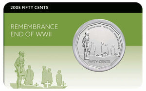 End of WWII 60th Anniversary 2005 50c in Card