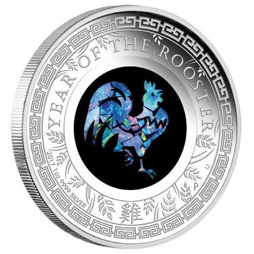 2017 Lunar Year of The Rooster 1oz Silver Opal Coin