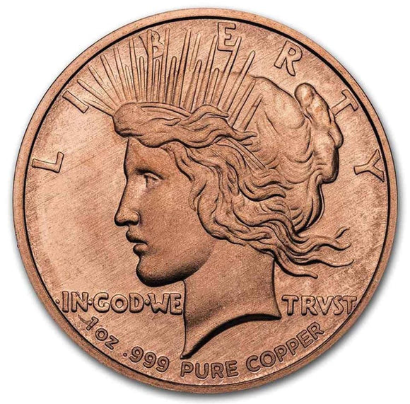USA Peace Dollar 1oz Copper Round